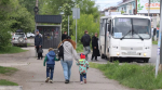 Автобусы. Остановка.